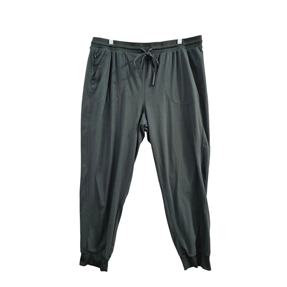Rachel Zoe Joggers Womens XXL Green Drawstring Elastic Waist Zipper Pockets Soft